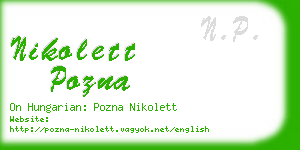 nikolett pozna business card